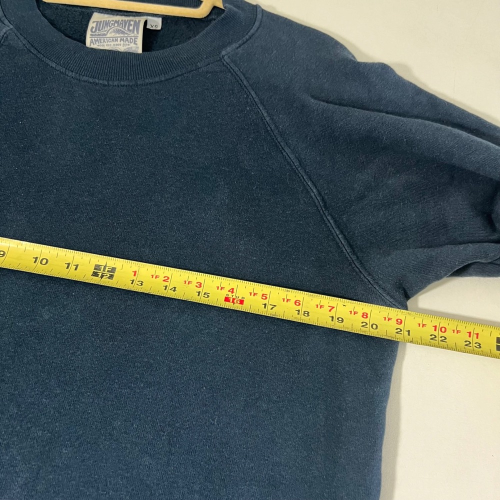Jungmaven Sweatshirt Mens XS Blue Hemp Organic Cotton Raglan Sustainable Basic - Picture 5 of 7